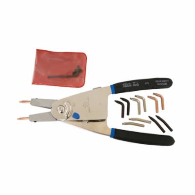 Snap Ring Plier, Quick Switch Retaining, 1-13/16 to 4 Inch Internal/1-1/2 to 4 Inch External Nominal, Alloy Steel Jaw, Ergonomic Grip Handle
