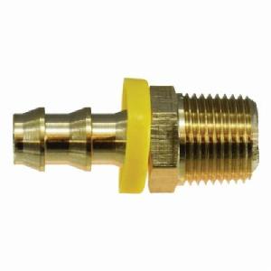 Adapter, Fitting/Connector Type: Adapter, 1/2 x 1/4 Inch Nominal, POHB x MIP End Style, 0.68 Inch Hex, 150 psi Pressure, CA360 Brass, 1.76 Inch Length, Import