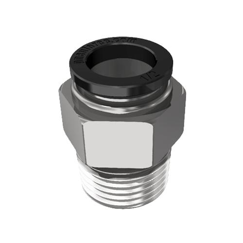 Male Straight Stud, Fitting, 1/2 in Nominal, Tube x MNPT End Style, 7/8 in Hex, 33.4 mm Length, 14.7 to 150 psi Pressure, 32 to 140 °F, Plastic