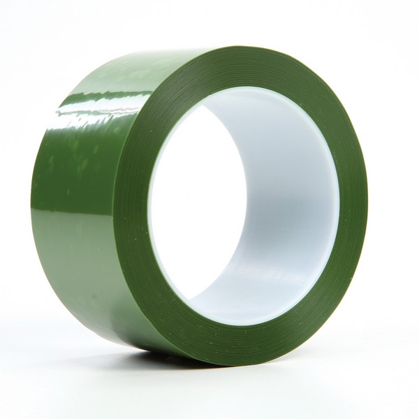 Masking Tape, Tear-Resistant, 72 yd Length, 2 Inch Width, 2.4 mil Thickness, Translucent Green, Silicon Adhesive, Polyester Backing, 27 in-oz Adhesion Strength, 46 in-lb Tensile Strength, 425 °F Maximum Operating, -60 °F Minimum Operating