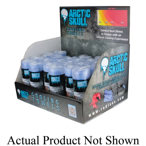 Cooling Towel Counter Display, 26 x 8-1/4 in Size, Blue, 2 to 3 min Soaking