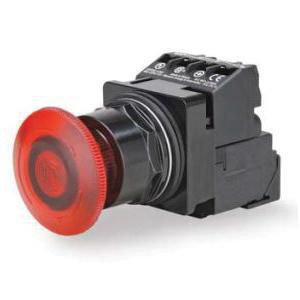 Illuminated Push/Twist Release Switch, Full Voltage Heavy Duty Oiltight Watertight, 30 mm Size, 1NC-1NO ContConfiguration, Maintained ContMode, 60 A at 110 VAC, 30 A at 230 VAC, 15 A at 400 VAC, 12 A at 500 VAC Contact, Mushroom Head Operator, 2 Posi