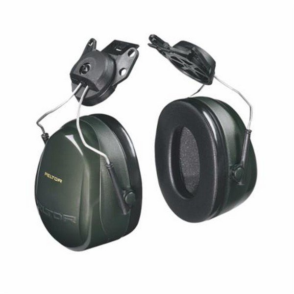 Hard Hat Ear Muffs, 24 dB Noise Reduction, Dark Green, ABS