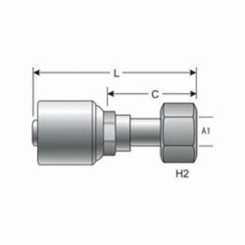 Hydraulic Coupling, Straight, Series: G25, 9.5 mm x M16x1.5 Nominal, Hose x DIN 24 °Female Cone Swivel, 19 mm Nut Hex, 57.1 mm Length, Steel, Import