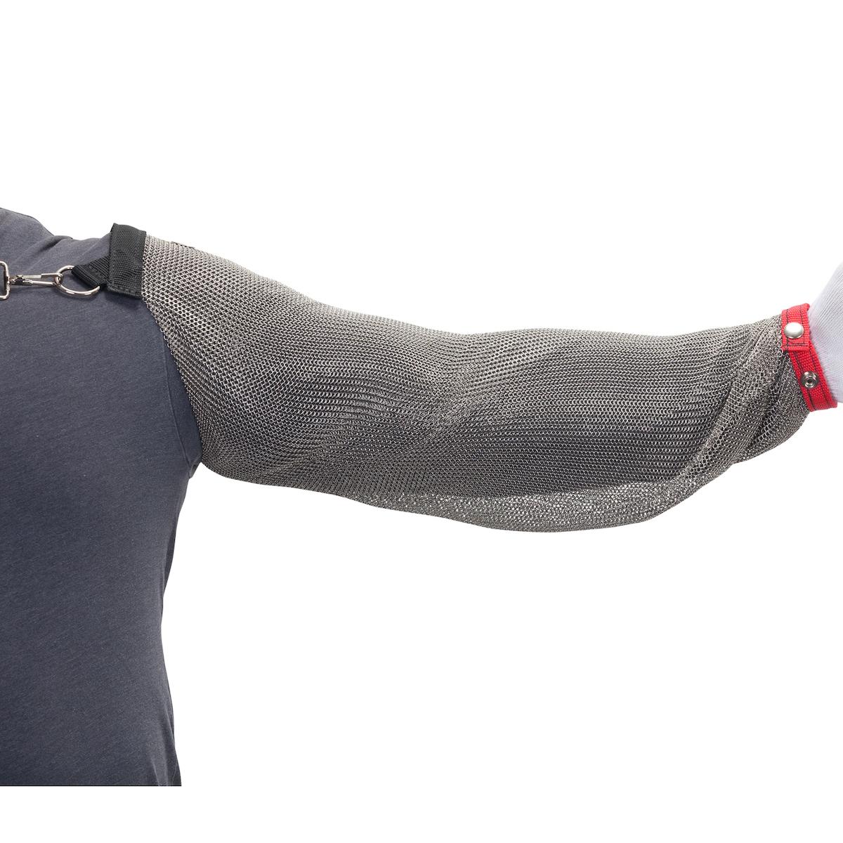 Sleeve, Arm Protection, Series: USM-3105, XL Size, 29 in Length, Stainless Steel, Silver with Black