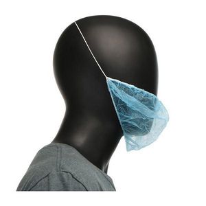 Beard Cover, Series: UBC-1000B, Universal, 18 in Dia, Blue, Spunbond Polypropylene