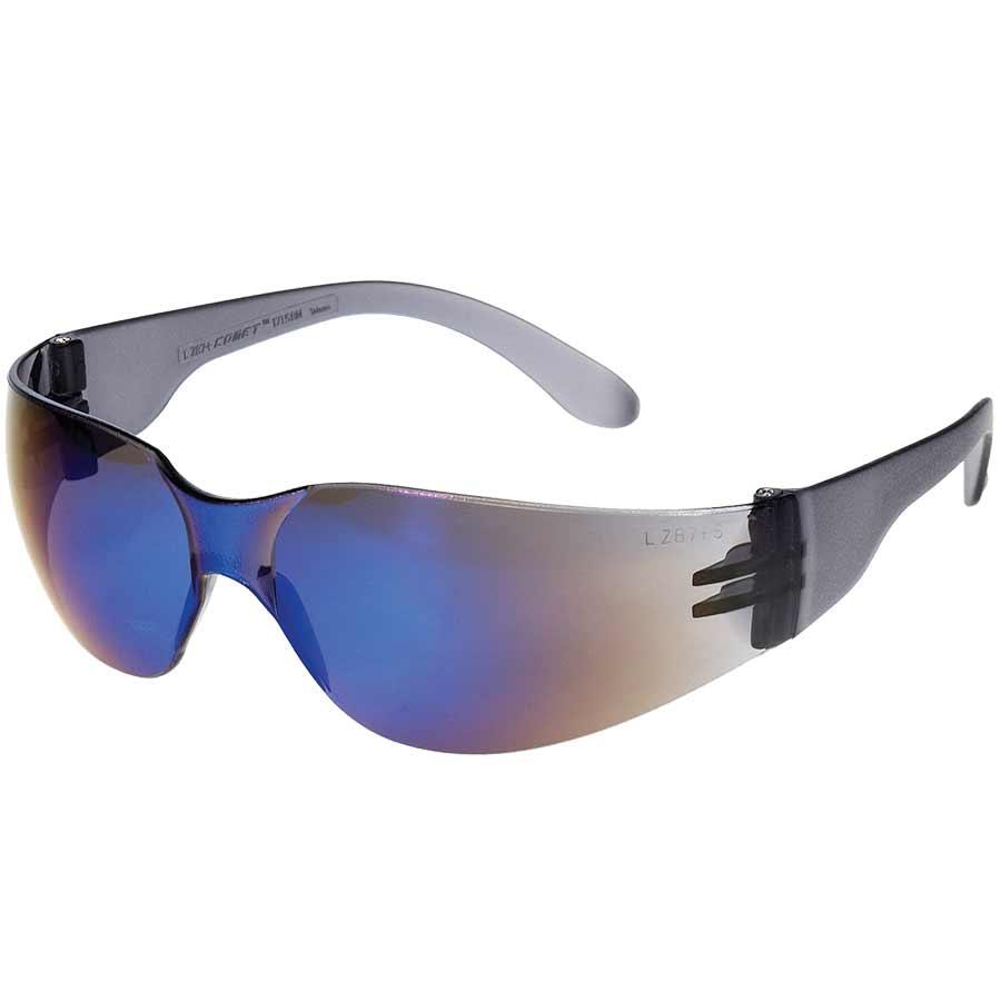 Protective Eye Wear, Safety, Series: 1715, 1-5/8 in H x 5-1/4 in W x 9 in L Size, Anti-Scratch Lens Coating, Blue Lens, Polycarbonate Lens, Yes UV Protection, Specifications Met: ANSI Z87.1-2020
