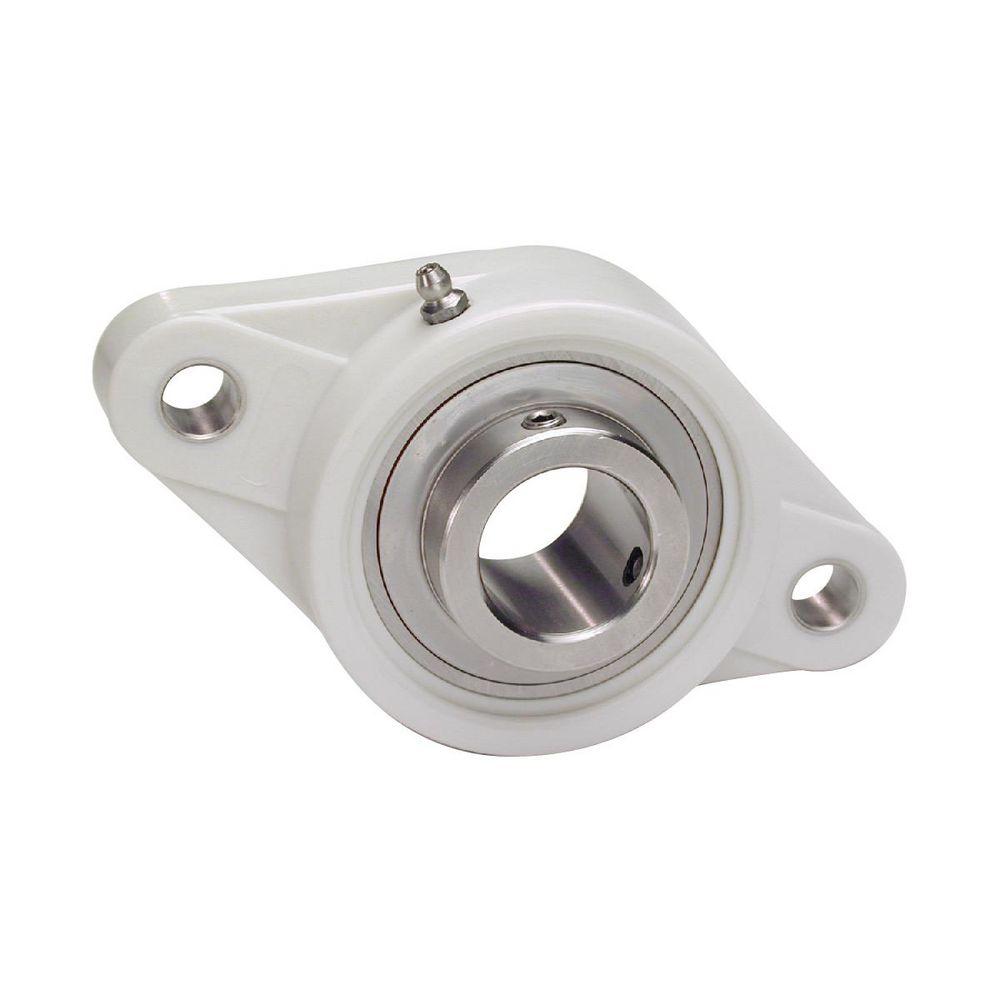 Flange Mount Ball Bearing Unit, Non-Relubricatable, Series: SUCTFL, 30 mm Bore, 3-Bolt Flange Mounting, 148 mm Overall Length/Diameter, Set Screw Locking Device, Stainless Steel Bearing