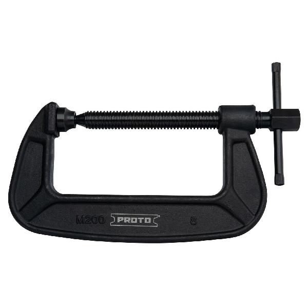 C-Clamp, Regular Duty, 4-1/2 in Throat Depth, 8 in Jaw Opening, Flat Anvil, 6900 lb Clamping, Forged Steel Body