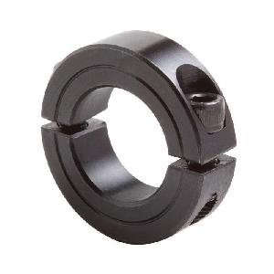 Clamping Collar, 1-1/4 Inch Inside Diameter, 2-1/16 Inch Outside Diameter, 1/2 Inch Width, Two-Piece, 1/4 Inch x 1/8 Inch Keyway Size, Steel