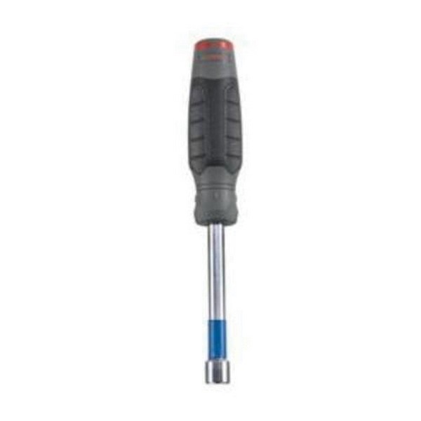 Nut Driver, Standard, 10 mm Size, 7-7/8 in Overall Length, Measurement System: Metric, Hollow/Round Shank, 2-7/8 in Shank Length, Ergonomic Quad-Lobe Handle, Acetate Handle, Black/Gray Handle, Specifications Met: ASME B107.12, Magnetized Tip: No, No