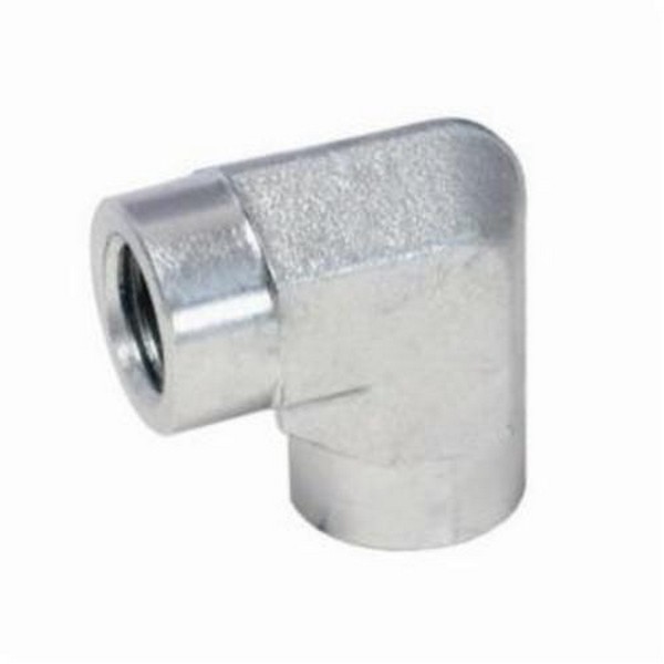 Hydraulic Pipe Elbow, Series: 5504, 1/2-27 x 1/8-27 Nominal, Female NPTF, 90°, 5000 psi, Carbon Steel, Zinc Plated, Domestic