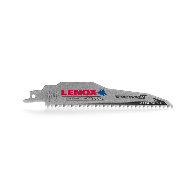 Reciprocating Saw Blade, Series: Demolition CT™, 6 in Length, 1 in Width, 0.05 in Thickness, 6, Carbide Cutting Edge, Applicable Materials: Wood