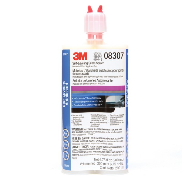 Seam Sealer, 2-Component 2-Part Self-Leveling, 200 mL Container, Cartridge Container