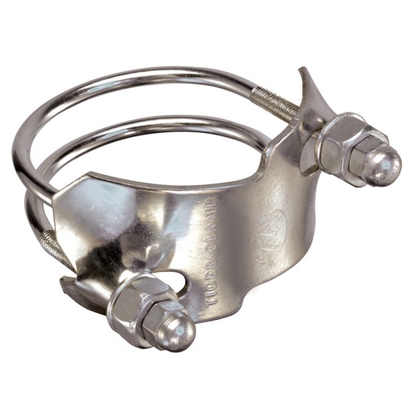 Bolt Clamp, Spiral Double, Series: SDBC, 6 in Nominal, 30 ft-lb Torque, Stainless Steel Bolt, Import
