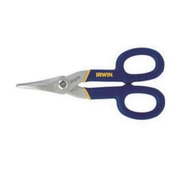 Tinner Snip, Series: 007, Cutting Capacity: 24 ga Cold Rolled Steel/28 ga Stainless Steel, 1-1/2 in Length of Cut, Straight/Wide Curve Snip, 7 in Overall Length, Flat Blade, 2 in L Blade, Hot Drop Forged Steel Blade, Vinyl Handle, Pro-Touch™ Grip