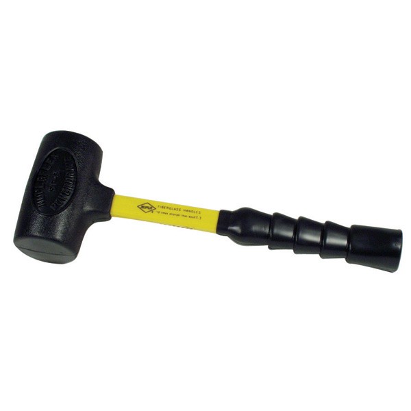 Dead Blow Hammer, 3 Pound Head, 5-1/2 Inch Head Diameter, 14-1/2 Inch Length, Yellow