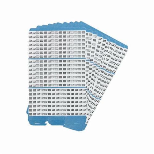 Wire Marker Book Refill, Die-Cut in Book Format Pre-Printed, 1.56 Inch Length, 0.3 Inch Width, Legend: 112, Black on White Legend/Background, B-500 Vinyl Coated Fabric