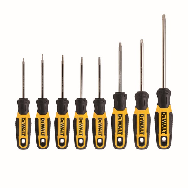 Screwdriver Set, Measurement System: Imperial, 8 Piece, Ergonomic Quad-Lobe Handle, Screwdriver Types Included: Yes, Bi-Material