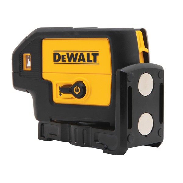 Rotary Laser Level Kit, Electronic Self-Leveling, 100 ft, 1/4 in at 100 ft Accuracy, +/-4 deg Auto Leveling Range, 5 Beam, Red Beam, Laser Class: 2, Horizontal Mount, Plastic, Black/Yellow