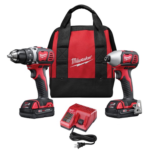 Cordless Combination Kit, Compact Driver/Impact Driver, 18 VDC, Lithium-Ion, 1.5 Ah Battery, Specifications: Brushed Motor, 6 Piece, For Use With: 48-11-1815, 48-59-1801, 48-11-1828 Battery and Charger, 48-32-1705, 48-32-1710, 48-32-0221 Bit Set and