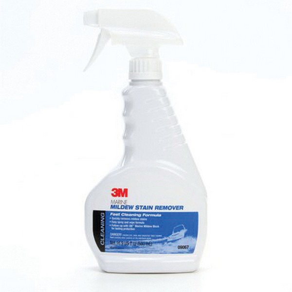 Marine Mildew Stain Remover, 16.9 fl-oz Container, Bottle Container, Liquid Form, Clear, Chlorine/Slight Citrus Odor/Scent