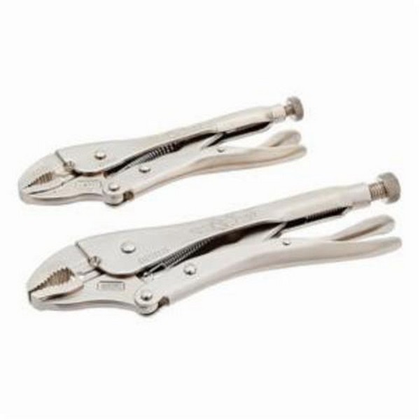 Plier Set, Locking Pliers, 2 Piece, Alloy Steel, Silver