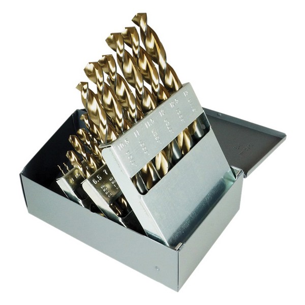 Jobber Length Drill Set, Heavy Duty, Series: 1872, Metric System of Measurement, 1 mm Minimum Drill Bit Size, 13 mm Maximum Drill Bit Size, 135 deg Drill Point Angle, 25 Piece, Specifications: Right Hand Cut, Spiral Flute, Split Point, Straight Shank
