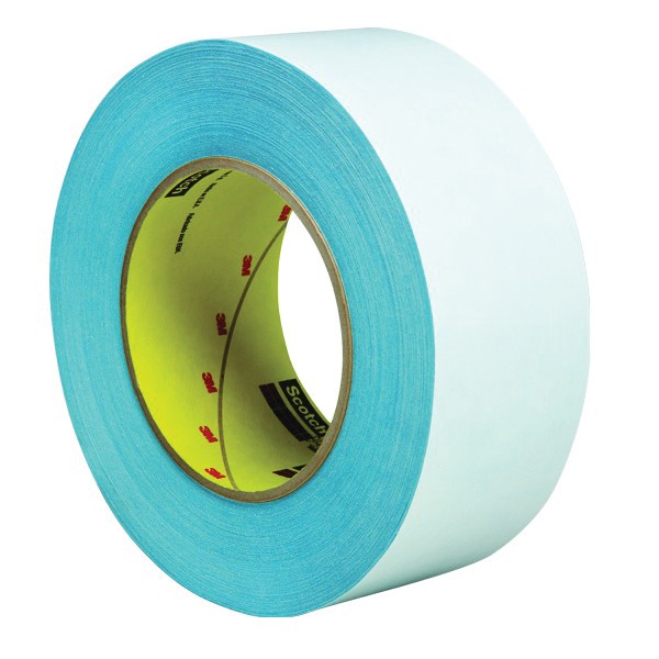Double Coated Tape, Flying Splice Splittable, 50 m Length, 50 mm Width, 7.8 mil Thickness, Repulpable Paper Liner, Blue, Repulpable Adhesive, Repulpable Paper Backing, 400 °F Maximum Operating
