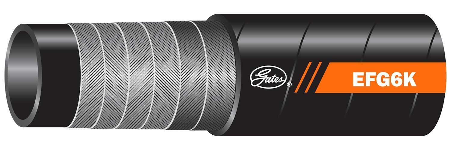 Hydraulic Hose, 4-Spiral, Series: EFG6K, 0.38 in ID, 0.8 in OD, 100 ft. Length, 6000 psi Working, -40 to 250 °F, Nitrile, Black, Domestic