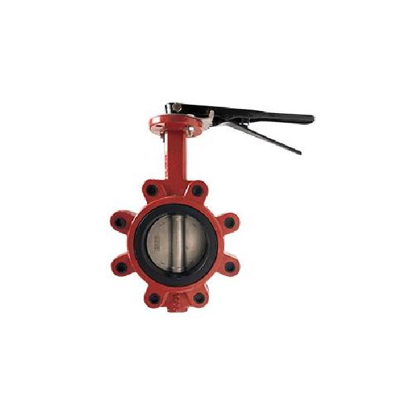 Butterfly Valve, Lug Style, 2 Inch Nominal, Lever Actuator, Ductile Iron Disc, Buna Seat Softgoods, Import