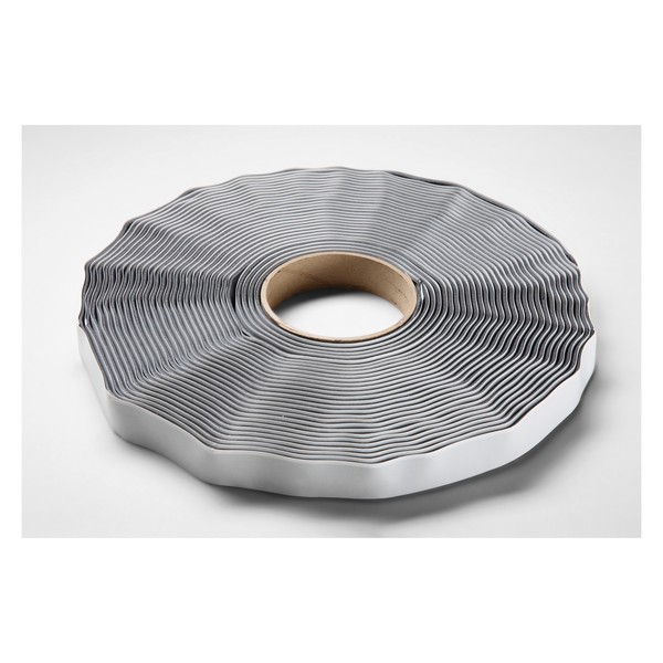 Ribbon Sealant Tape, 50 ft Length, 3/4 Inch Width, 1/8 Inch Thickness , Black, Butyl Adhesive, 33 psi Tensile Strength