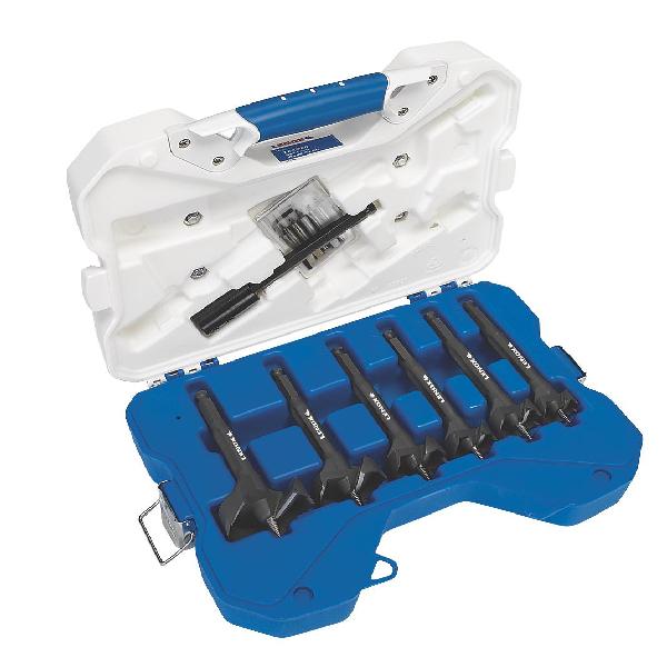 Self-Feed Bit Kit, Bi-Metal, Imperial System of Measurement, 12 Piece, Specifications: 5-1/2 in Extension, Oxide