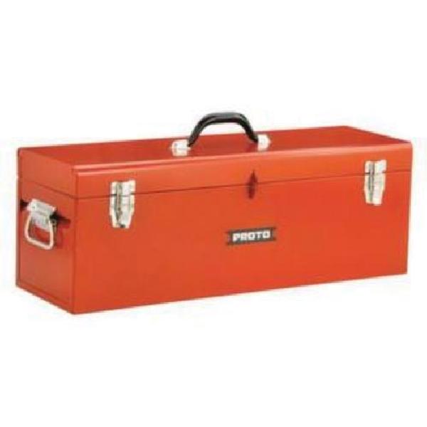Tool Box, General Purpose, 26 in Width, 8-1/2 in D, 9-1/2 in Height, 2133 cu-in, Folding Top Handle, Steel, Powder Coated, Safety Red