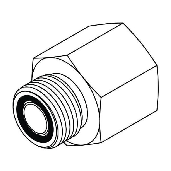 Adapter, Straight, Series: FF2405, 1-3/16-12 x 3/4-14 Nominal, Male O-Ring Face Seal x FNPT End Style, Steel, Trivalent Chromate Plated, Silver