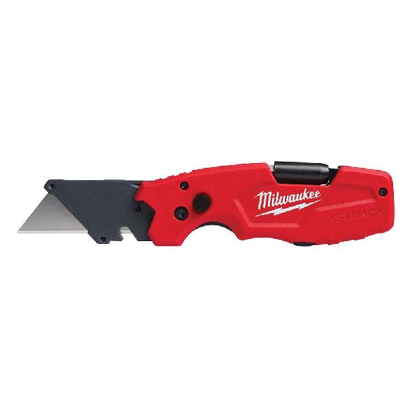Folding Utility Knife, 6-In-1 Retractable, Series: FASTBACK™, 2.4 in Blade Length, Straight Edge Blade, Bi-Metal Blade, Ergonomic Handle, 4.6 in L Handle, Glass Filled Nylon Handle, Lock Opening Mechanism, 8-3/4 in OAL