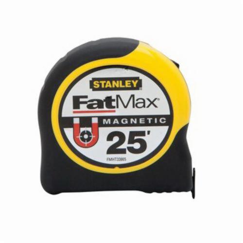 Tape Rule, Magnetic, Measuring System: SAE, 26 Foot Blade Length, 1-1/4 in Blade Width, Steel Blade, 11 Foot Standout, Automatic Rewind, Tru-Zero® Folding End Hook, Black/Yellow Case