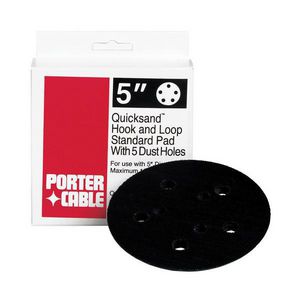 Replacement Sander Pad, Hook and Loop Standard, For Use With: 332 Random Orbit Sander, Specifications: 5 in Dia, 60 Grit, 14000 RPM, Aluminum Oxide, Black