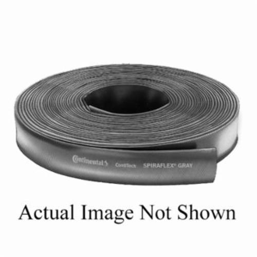 Water Discharge Hose, Light Duty, 4 in Nominal, 4.33 in OD, 300 ft Length, 45 psi Working, -10 to 150 deg F, Pliovic® Compound Tube/Cover, Gray, Domestic