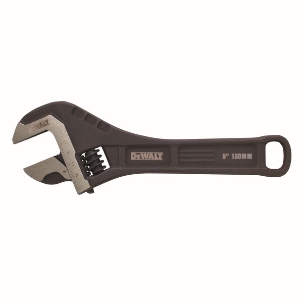 Adjustable Wrench, Adjustable Wrench, 1-1/32 in Wrench Opening, 6 in Overall Length, 0.94 in Jaw Width, 0.15 in Jaw Thickness, 1885 in-lb Flared End Handle, Solid Steel Body, Solid Steel
