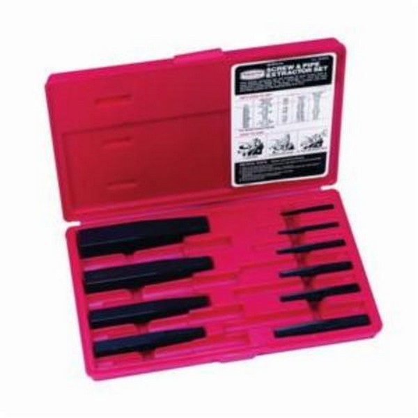 Screw Extractor Set, Measurement System: Imperial, 1/8 to 1-1/16 in, 10 Piece