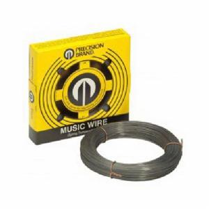 Music Wire, Solid, High Carbon Steel Alloy, #13 Wire, 0.031 in Dia, 390 Foot Length, Smooth, Spring Temper