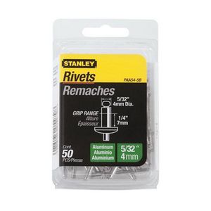 Blind Rivet, Medium Strength, Aluminum, 5/32 in Rivet Dia, 1-3/4 in Length, 1/4 in Grip Range, 5/32 in Hole Dia, Silver Metallic