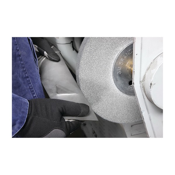 Unitized Wheel, Quick-Change, Center Hole/Type TR Attachment, Ceramic Abrasive, 3 Inch Wheel Diameter, No Hole Center Hole, 1/8 Inch Face Width, Medium Grade, 15100 RPM Maximum, Medium Density Grade, 4 Density Number, Gray
