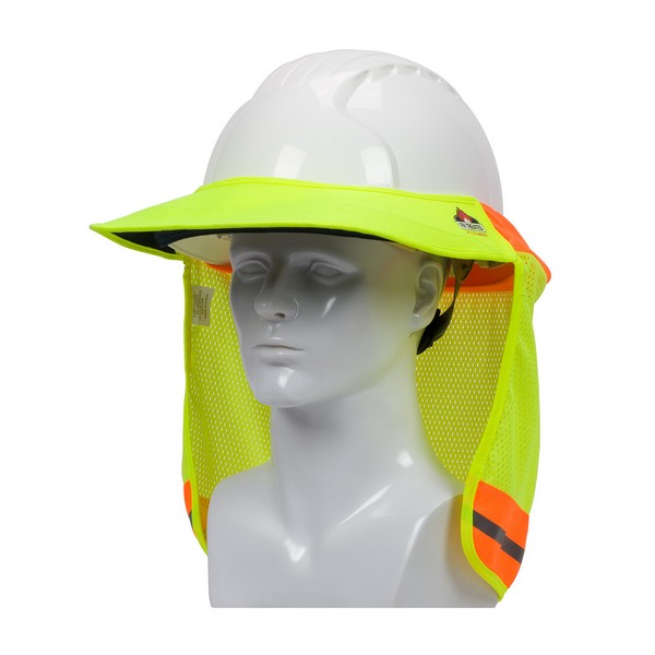 Hard Hat Visor and Neck Shade, Series: EZ-Cool®, For Use With: Cap Style and Full Brim Hard Hats, Universal Fit, Polyester, Hi-Viz Yellow