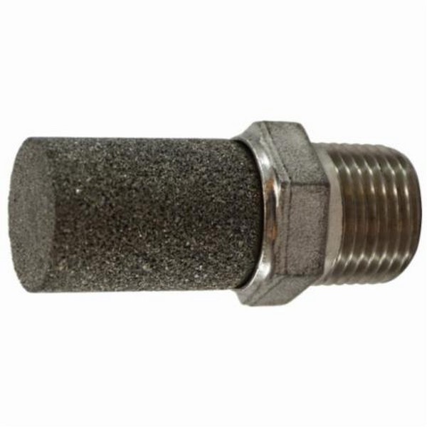 Muffler, 3/8 Inch Size, 300 psi Pressure, 35 to 392 °F, 303 Stainless Steel Body/316 Stainless Steel Element