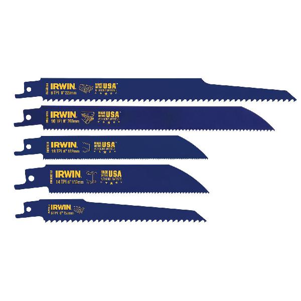Reciprocating Saw Blade Kit, Multi-Purpose, 5 Piece, Bi-Metal