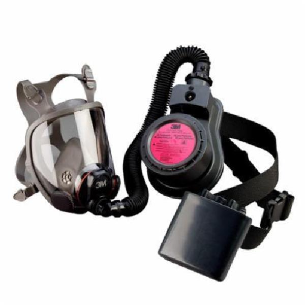 Full Face Respirator, Reusable, M Size, 4-Point Suspension, Threaded Connection, Silicone/Thermoplastic Elastomer, Gray
