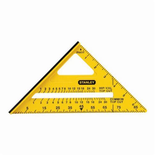 Dual Color Square, 7 in L Size, Graduations: 1/8ths, 90 deg Measuring Angle, ABS, Yellow