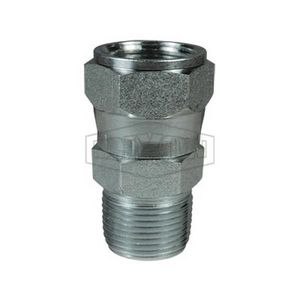 Hydraulic Adapter, 9/16-18 x 3/8-18 Nominal, 37 °Female JIC Swivel x Male NPTF, 4000 psi, Steel, Zinc Plated